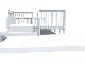three level deck for house 3D Model