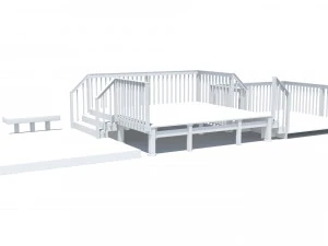three level deck for house 3D Model