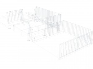 three level deck for house 3D मॉडल