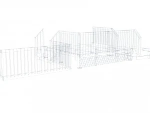 three level deck for house 3D Model