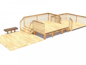 three level deck for house 3D Model