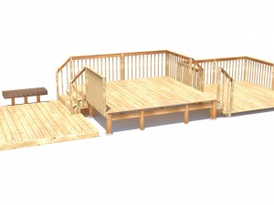 three level deck for house Modelo 3D