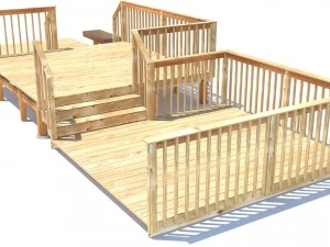 three level deck for house 3D Model