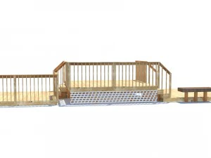 three level deck for house 3D Model
