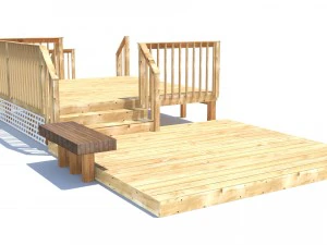 three level deck for house 3D Model