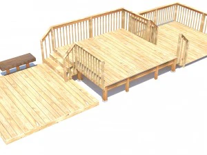 three level deck for house 3D Model