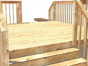 three level deck for house 3D Model