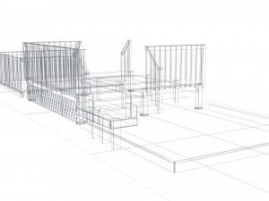 three level deck for house 3D मॉडल