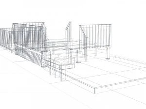 three level deck for house 3D Model