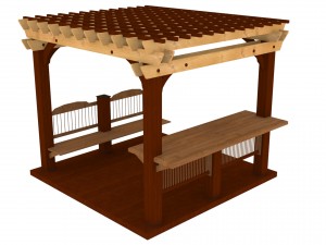 patio gazebo with floor 3D 모델