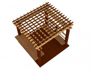 patio gazebo with floor 3D Model