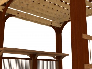 patio gazebo with floor 3D Model