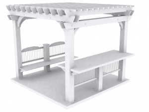 patio gazebo with floor 3D Model