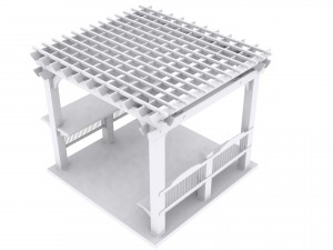 patio gazebo with floor 3D Model