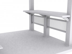 patio gazebo with floor 3D Model