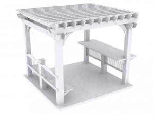 patio gazebo with floor 3D Model