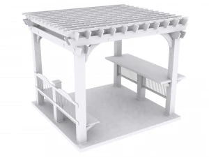 patio gazebo with floor 3D Model