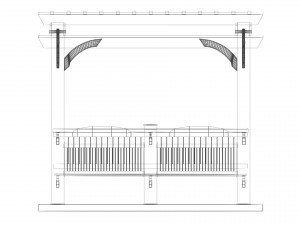 patio gazebo with floor 3D Model