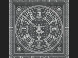 big classical clock luxury 3D Model