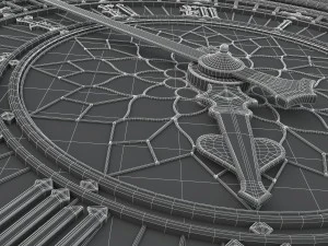 big classical clock luxury 3D Model