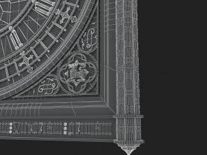 big classical clock luxury 3D Model
