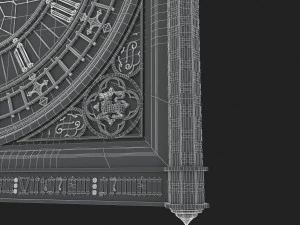 big classical clock luxury 3D Model