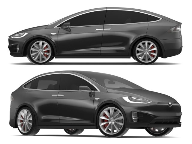 2017 tesla model x solid black - obsidian black metallic Model 3D .c4d .max .obj .3ds .fbx .stl .blend 