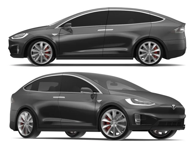 2017 tesla model x solid black - obsidian black metallic 3D Model .c4d .max .obj .3ds .fbx .stl .blend