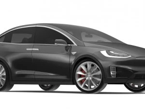 2017 tesla model x solid black - obsidian black metallic 3D Model
