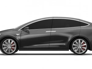 2017 tesla model x solid black - obsidian black metallic 3D Model