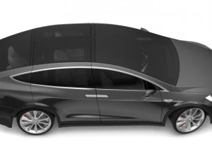2017 tesla model x solid black - obsidian black metallic 3D Model