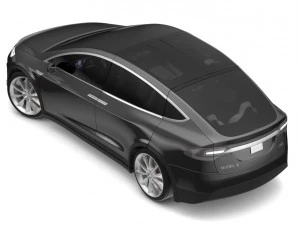2017 tesla model x solid black - obsidian black metallic 3D Model