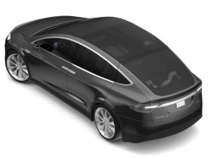 2017 tesla model x solid black - obsidian black metallic 3D Model