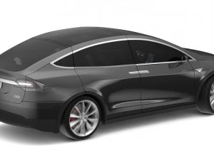 2017 tesla model x solid black - obsidian black metallic 3D Model