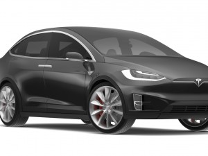 2017 tesla model x solid black - obsidian black metallic Model 3D