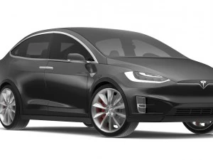 2017 tesla model x solid black - obsidian black metallic 3D Model