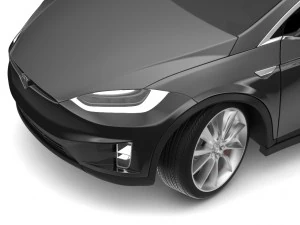 2017 tesla model x solid black - obsidian black metallic 3D Model