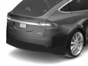 2017 tesla model x solid black - obsidian black metallic Model 3D
