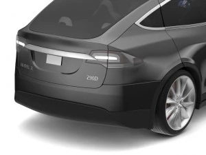 2017 tesla model x solid black - obsidian black metallic 3D Model