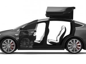 2017 tesla model x solid black - obsidian black metallic 3D Model