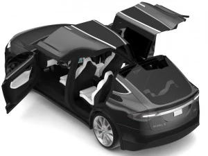2017 tesla model x solid black - obsidian black metallic 3D Model