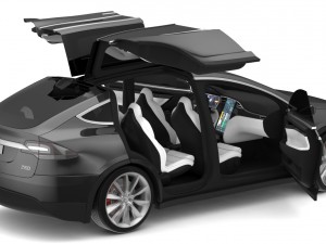 2017 tesla model x solid black - obsidian black metallic Model 3D
