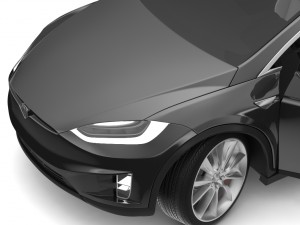 2017 tesla model x solid black - obsidian black metallic Model 3D