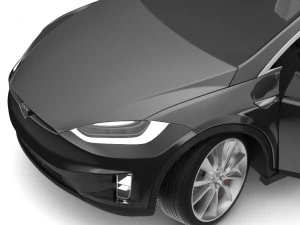 2017 tesla model x solid black - obsidian black metallic 3D Model