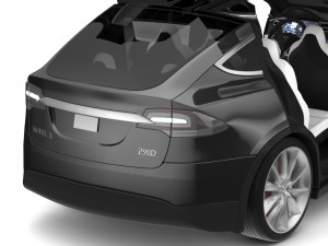 2017 tesla model x solid black - obsidian black metallic Model 3D
