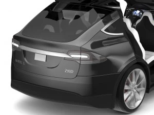 2017 tesla model x solid black - obsidian black metallic 3D Model