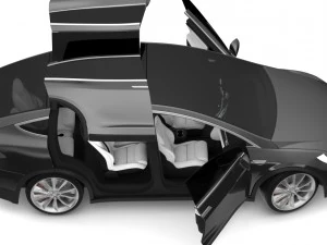 2017 tesla model x solid black - obsidian black metallic 3D Model