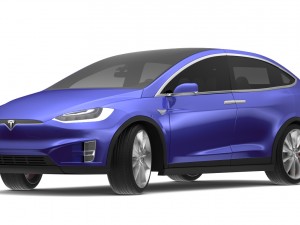 2017 tesla model x deep blue metallic Modèle 3D
