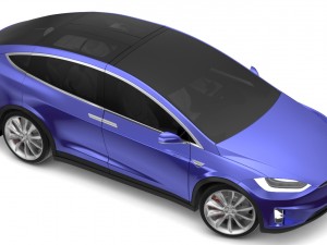 2017 tesla model x deep blue metallic Modèle 3D