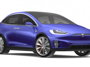 2017 tesla model x deep blue metallic Modèle 3D